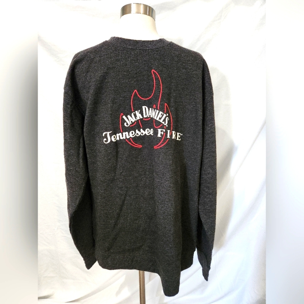 Jack Daniels Whiskey Tennessee Fire Heather Gray Men's Pullover Sz XL Distillery